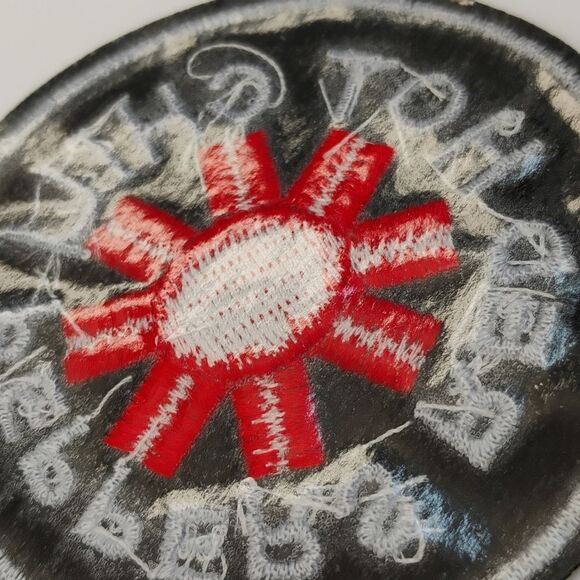 Red Hot Chili PeppeIron On Embroidered Patch Red and White on Black background - Picture 6 of 7